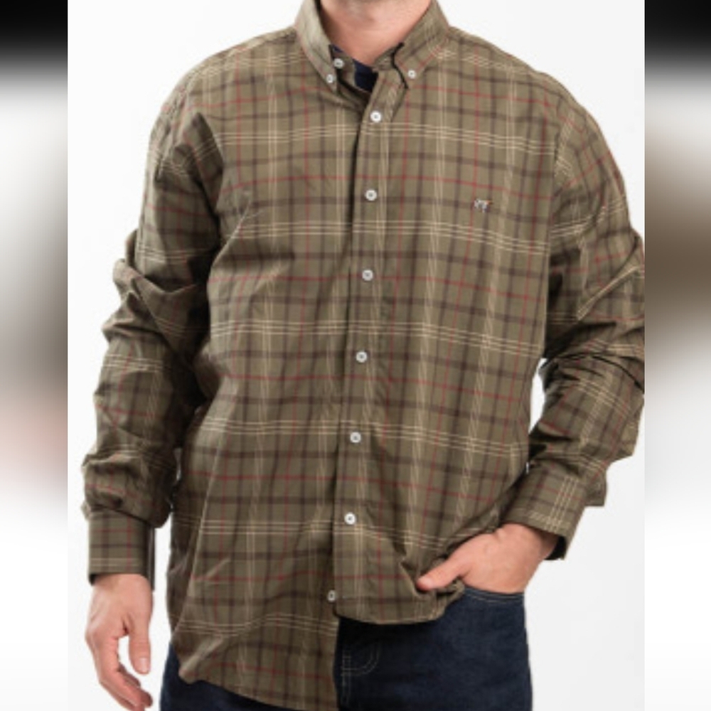 Southern Point Co Men's Plaid Shirt - Brown M